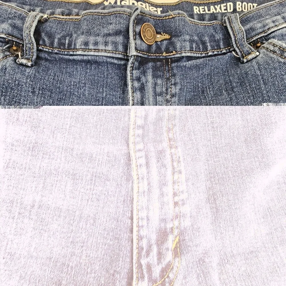 Wrangler Men's Relaxed Boot Jeans 40x32 Blue Stretch Denim Bootcut 112326136
